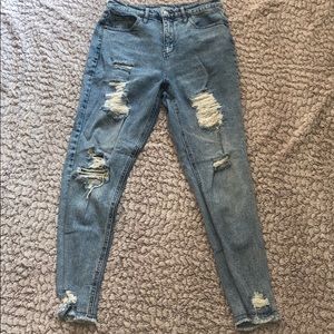 Light Wash Ripped Denim Jeans